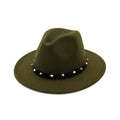 Fashiondy Men’s Woolen Top Hat with Rivet Design