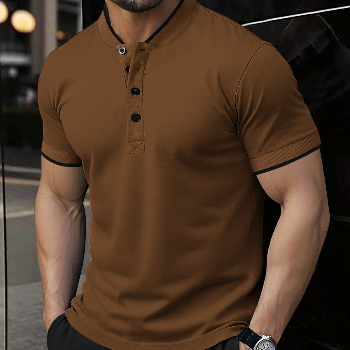 Mens Versatile Casual Short-sleeve Top