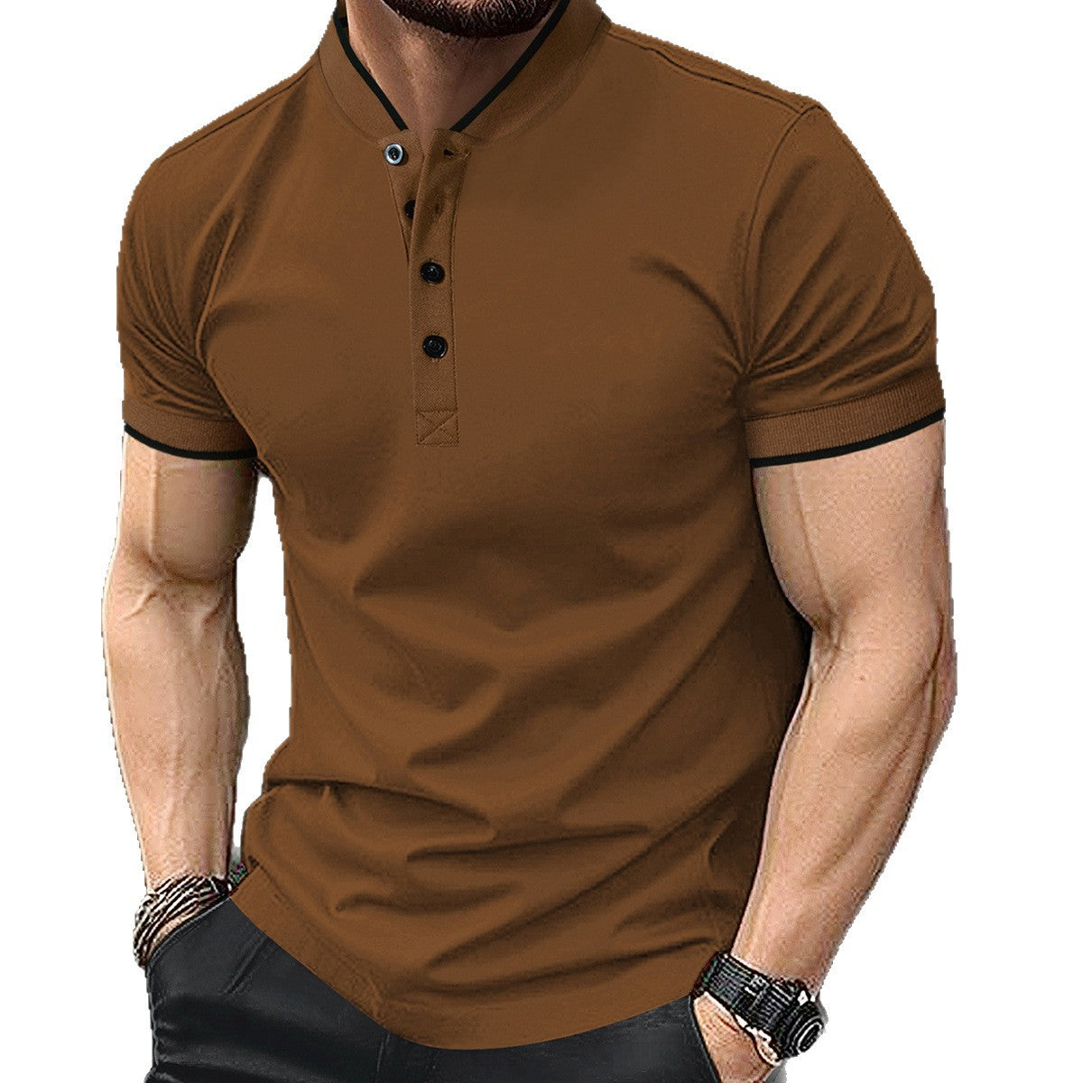 Mens Versatile Casual Short-sleeve Top