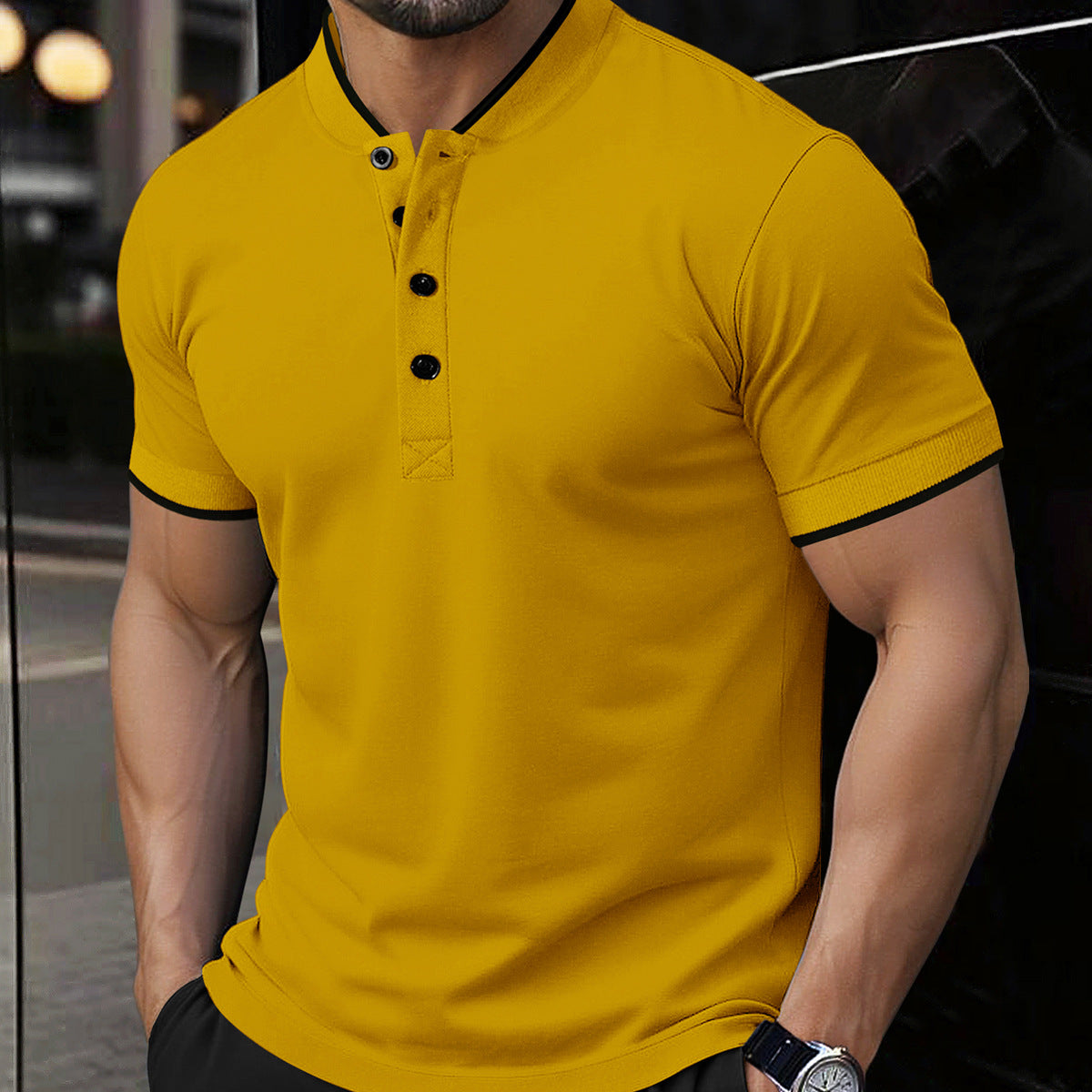 Mens Versatile Casual Short-sleeve Top