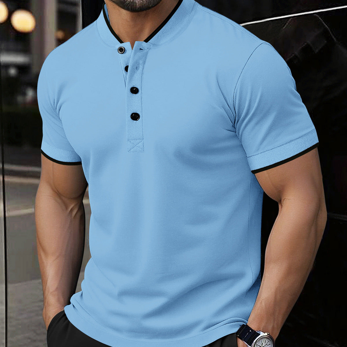 Mens Versatile Casual Short-sleeve Top