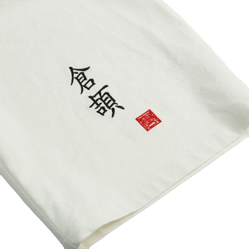 Chinese-style Mens Wide-leg Cropped Pants In Cotton And Linen