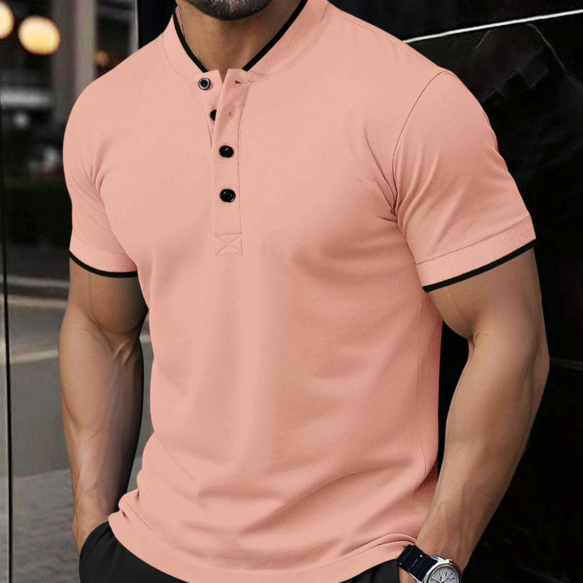 Mens Versatile Casual Short-sleeve Top