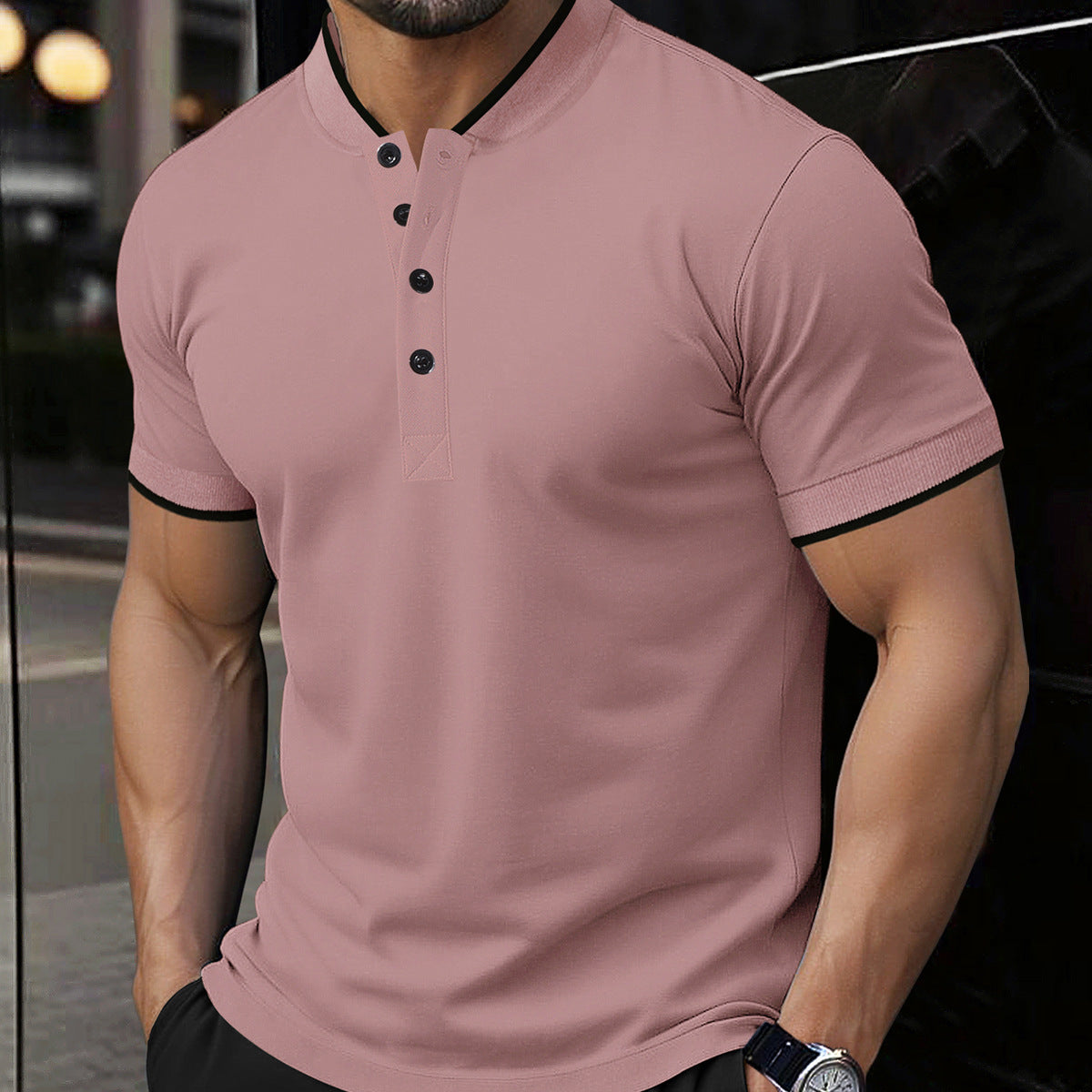 Mens Versatile Casual Short-sleeve Top